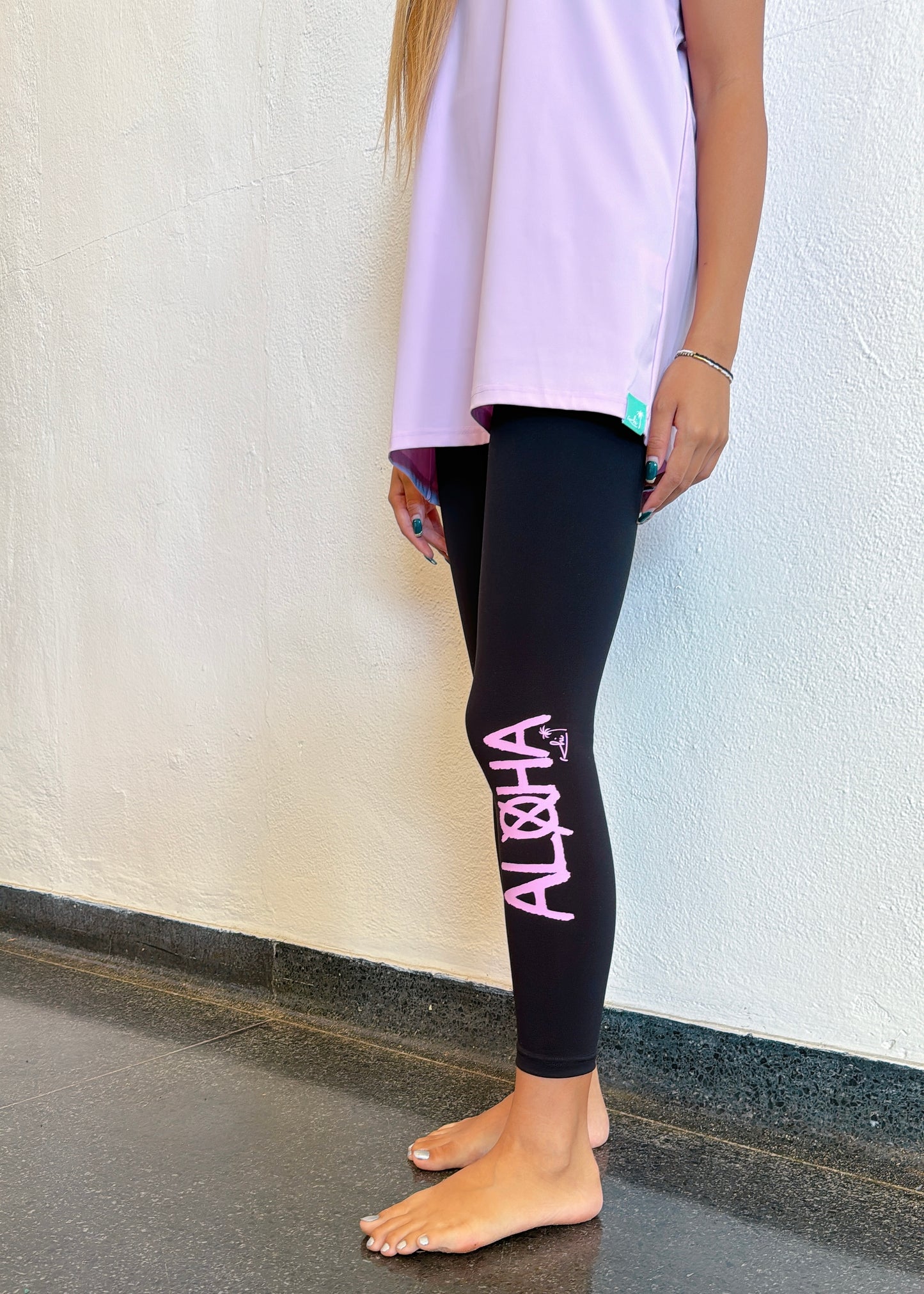 Black Leggings - Pink Aloha Limited