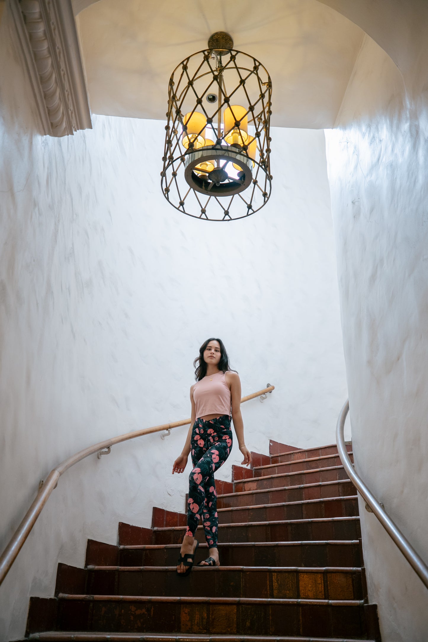 Black x Pink Flowers Leggings