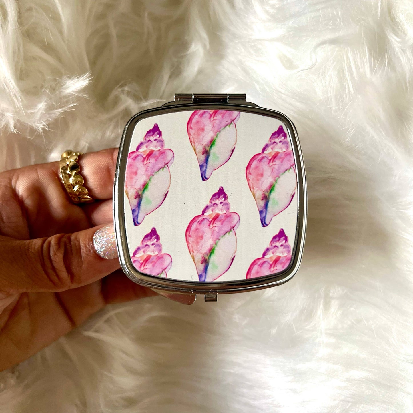 Aubrey Emi Designs - Pink Seashells Mirror