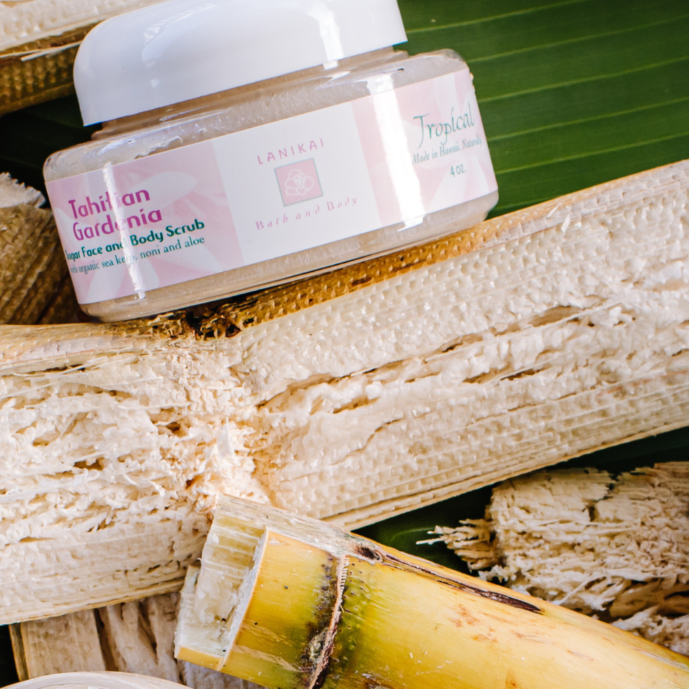 Lanikai  Bath and Body - Tahitian Gardenia Hawaiian Cane Sugar Body Scrub