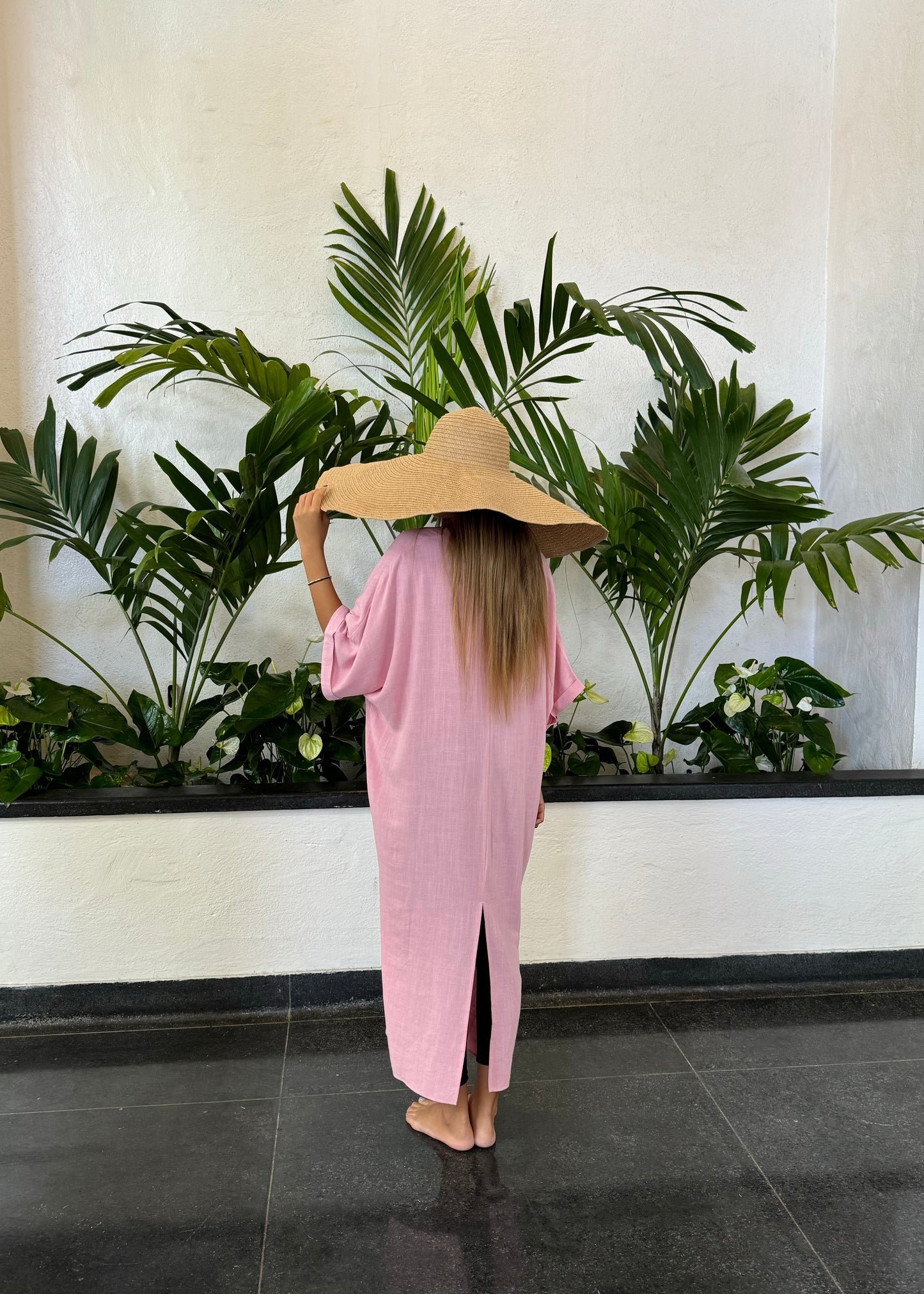 Linen V neck Summer Dress