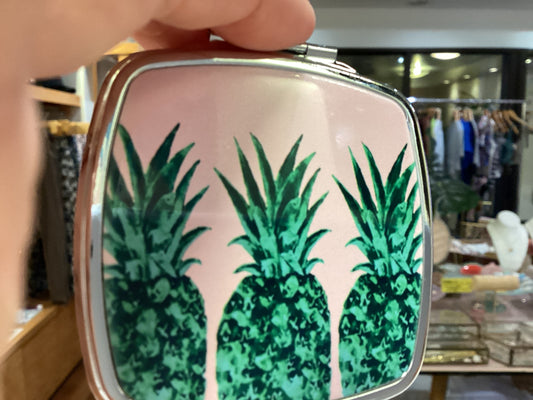Aubrey Emi Designs - Pink and Green Pineapple Mirror