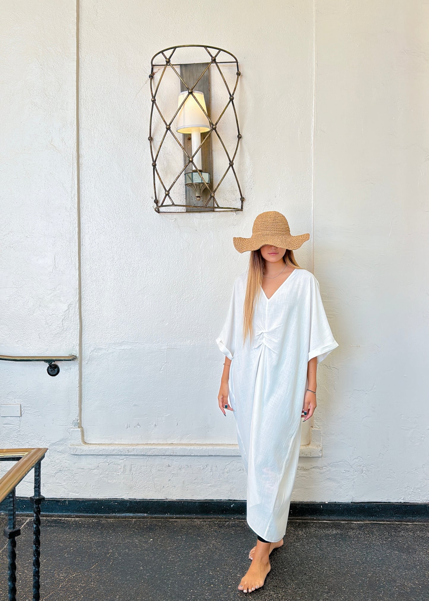 Linen V neck Summer Dress