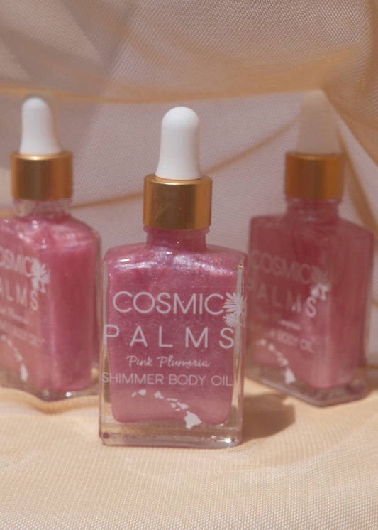 Cosmic Palms - Pink Plumeria Shimmer Body Oil 1 oz