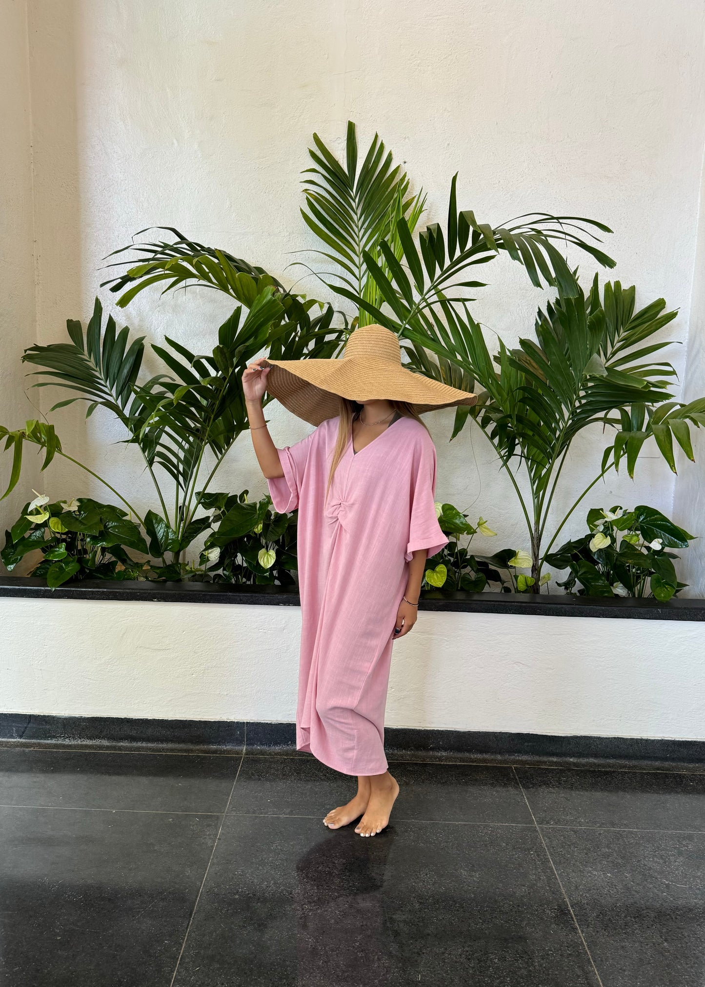 Linen V neck Summer Dress