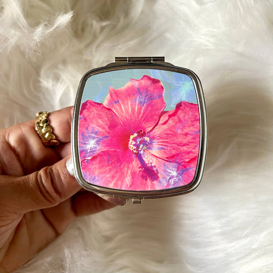 Aubrey Emi Designs - Vintage Glitz Hibiscus Mirror