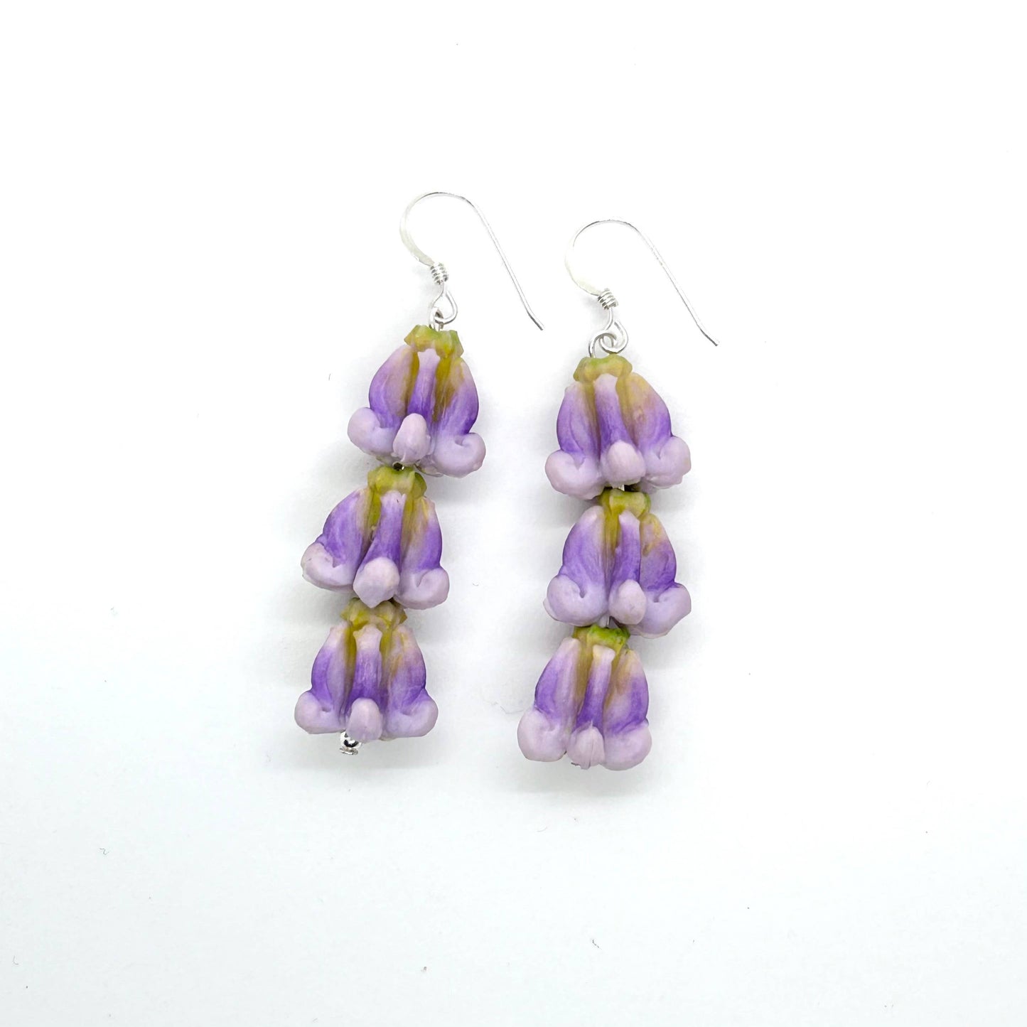 Cali Kai Hawaii - Stacked Purple Crown Flower Clay Earring: Gold Filled